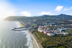 Aerial view of the coastal development