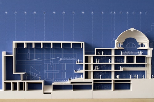 Concept model showing a section through the building
