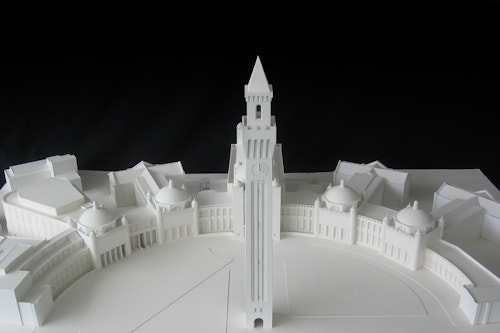 Concept model shows the Bramall Music Building completing the Chancellor's Court semi-circle