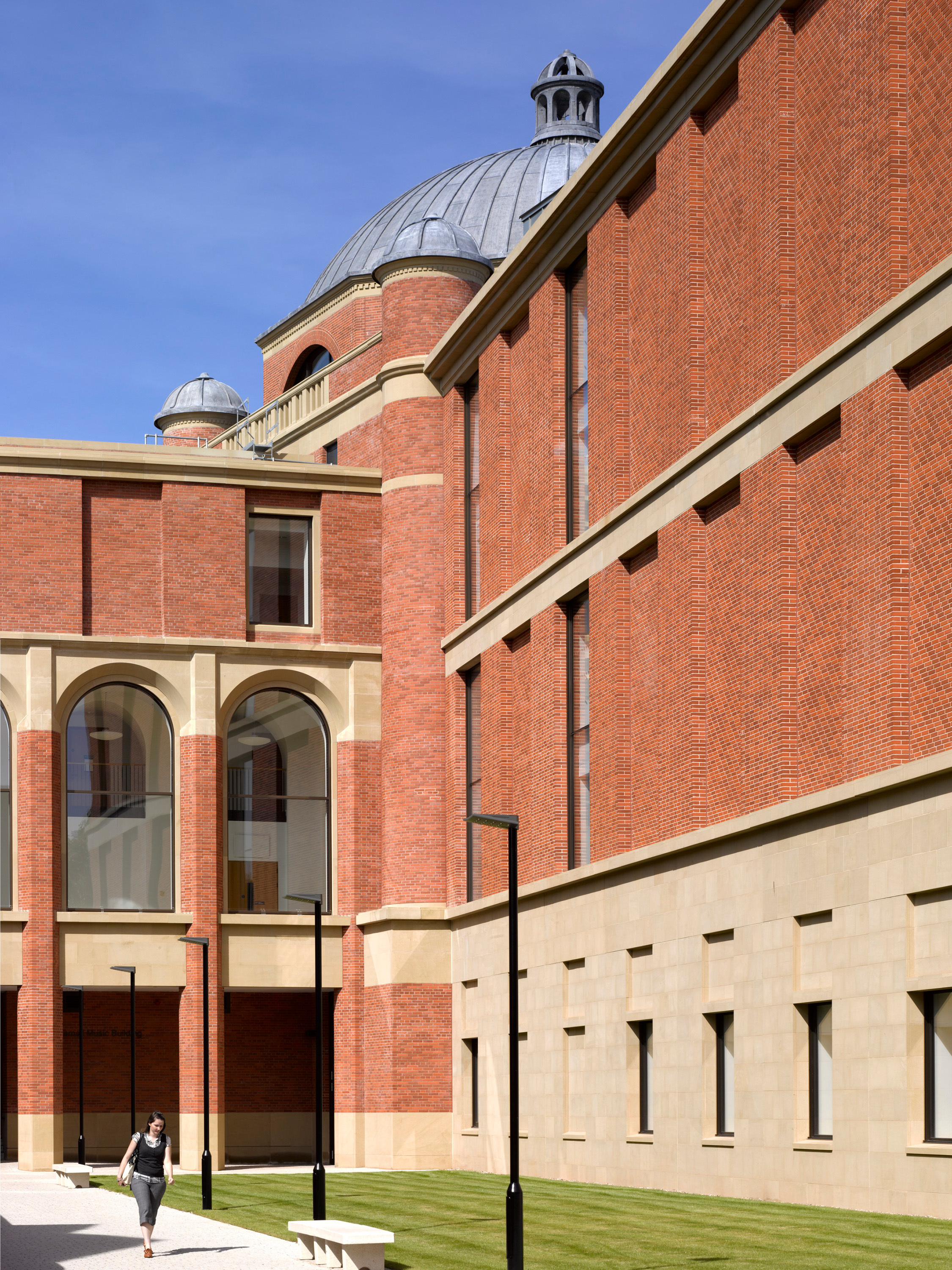 View of link block and auditorium