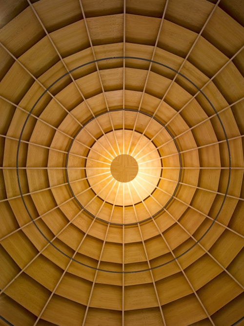 The rehearsal room's dome ceiling