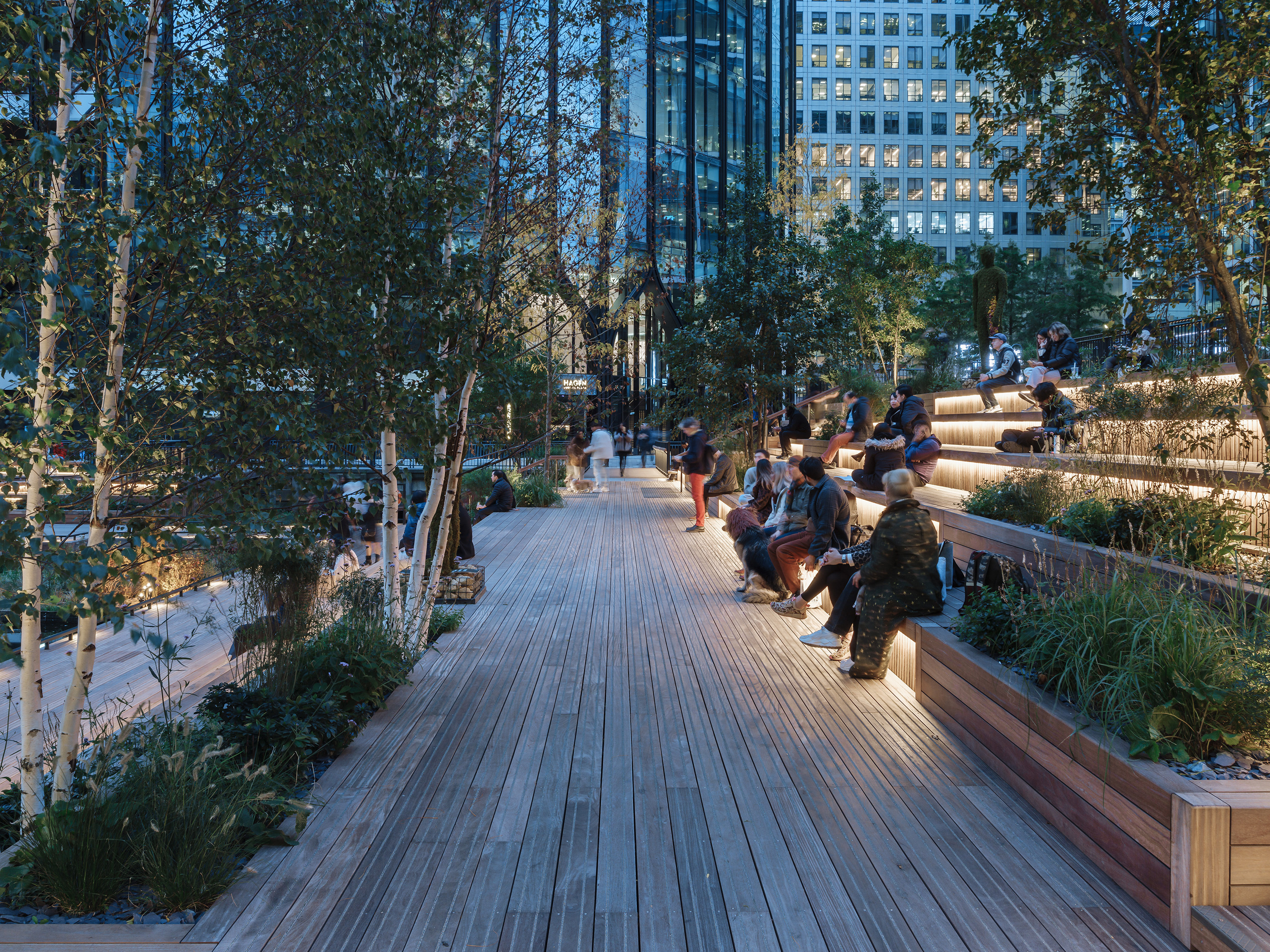 Bleacher seating (night)