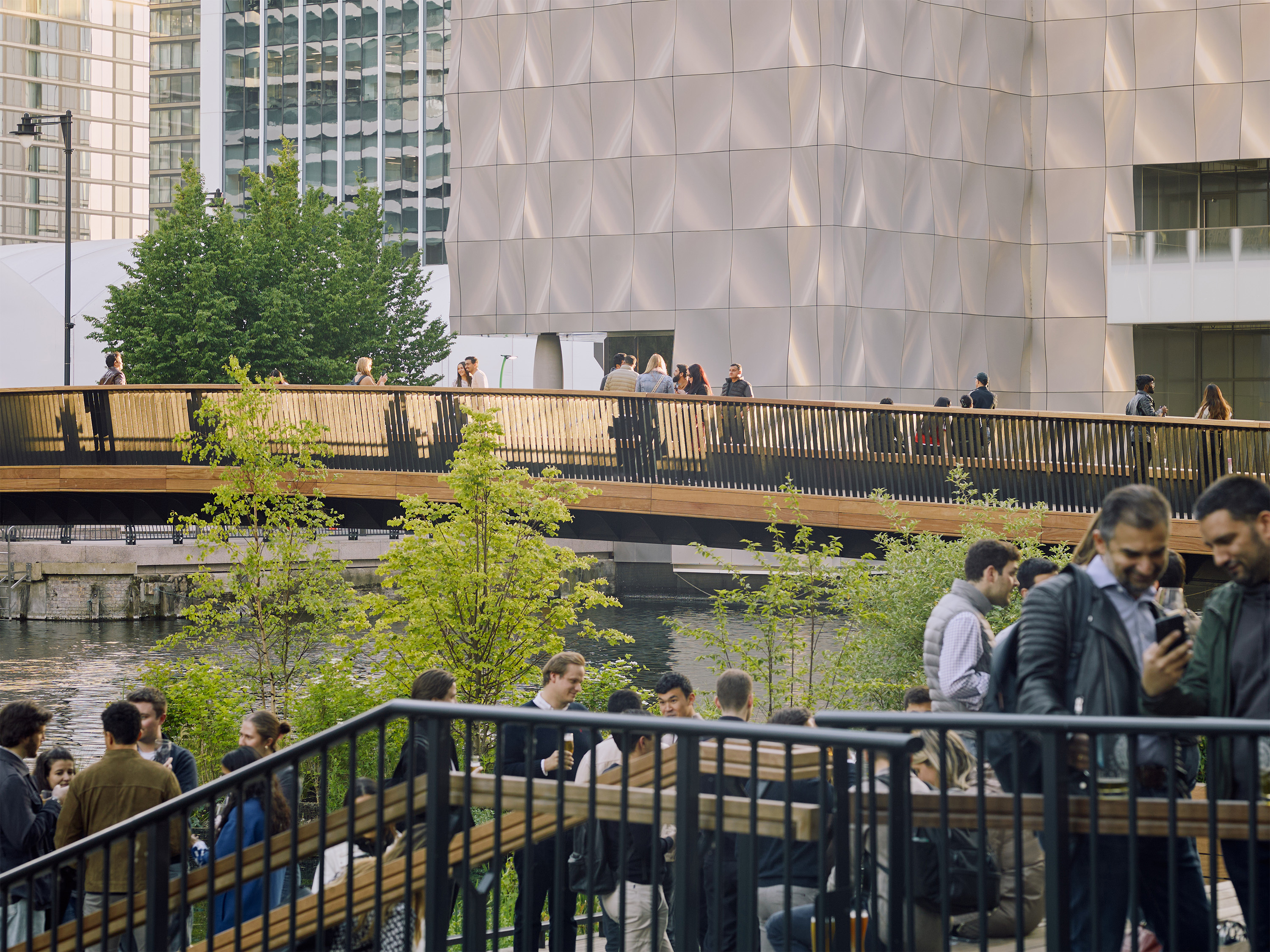 Dockside with people