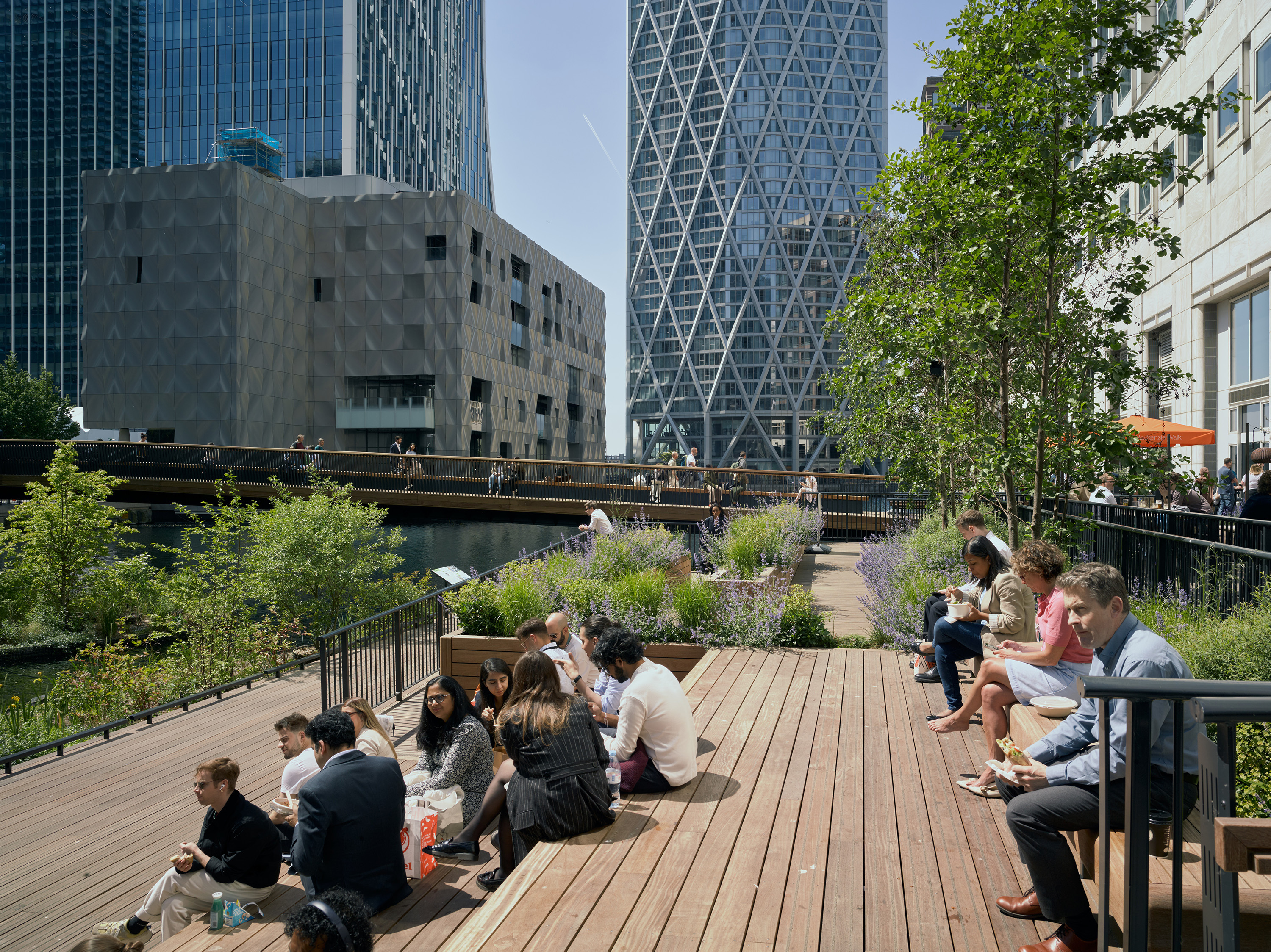 Dockside with people