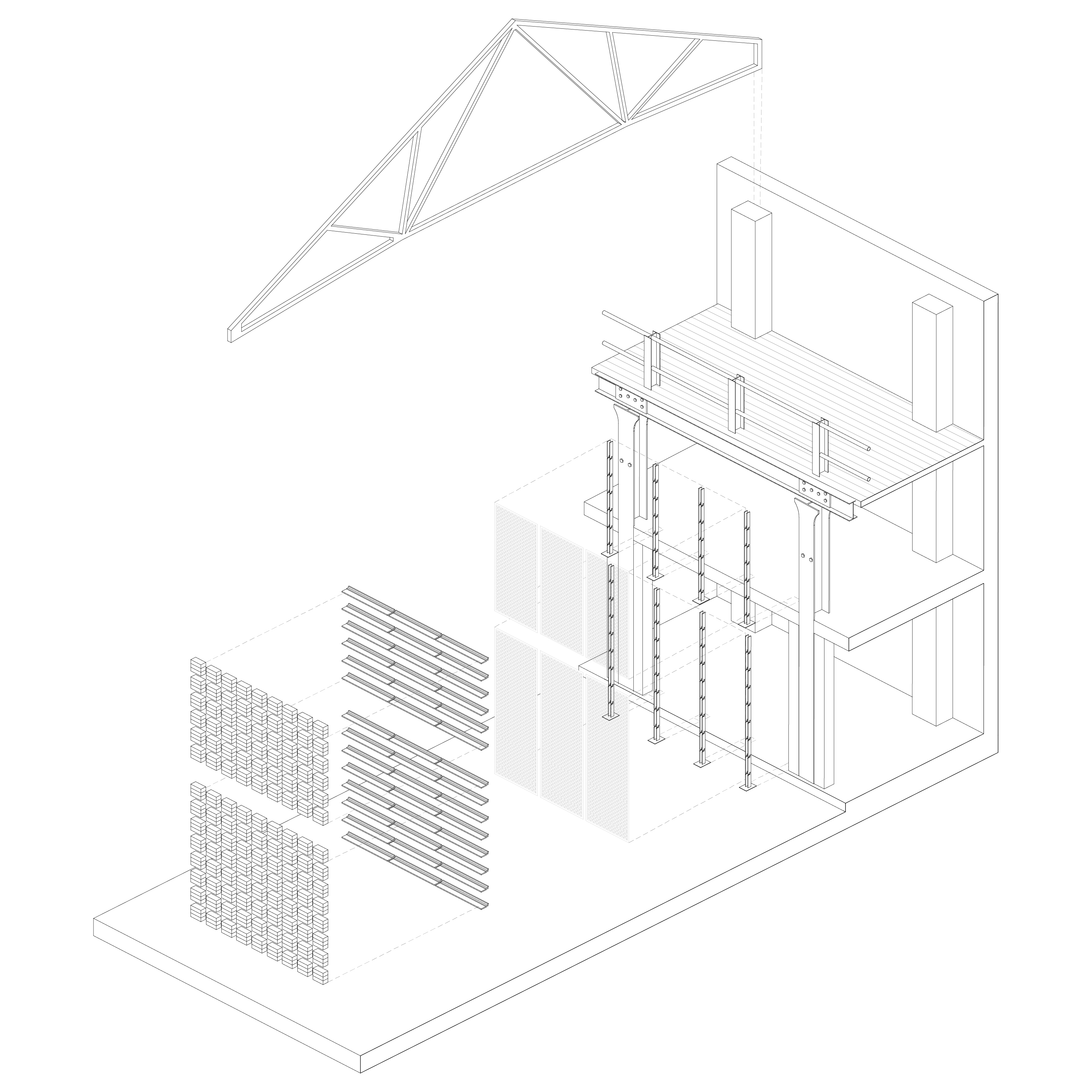 Bay racking axonometric