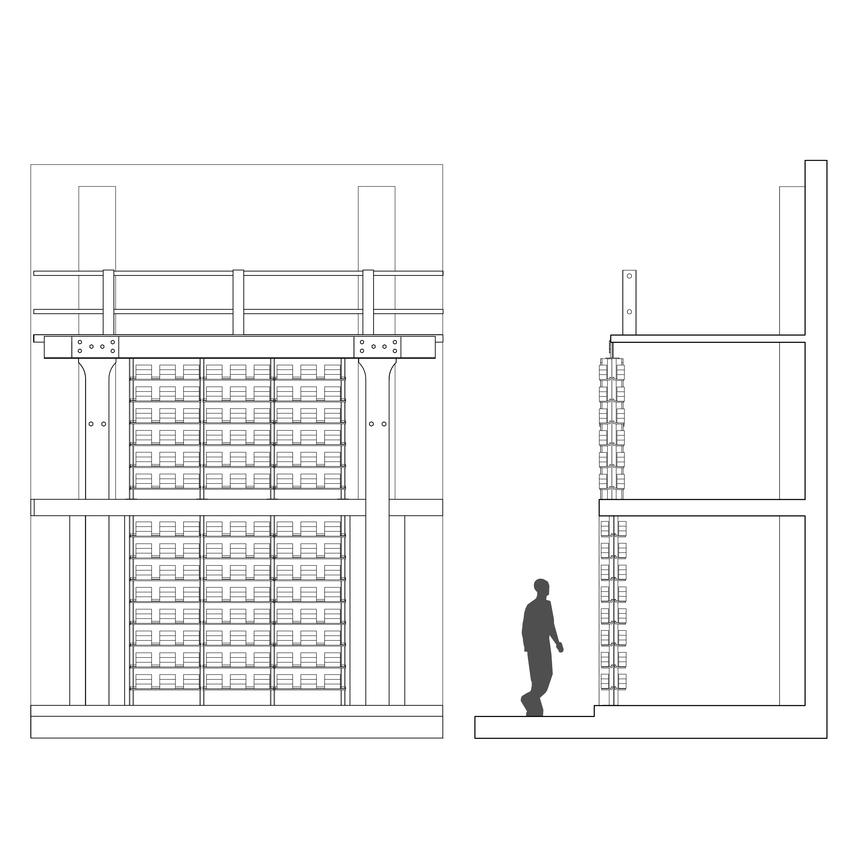 Elevation and section