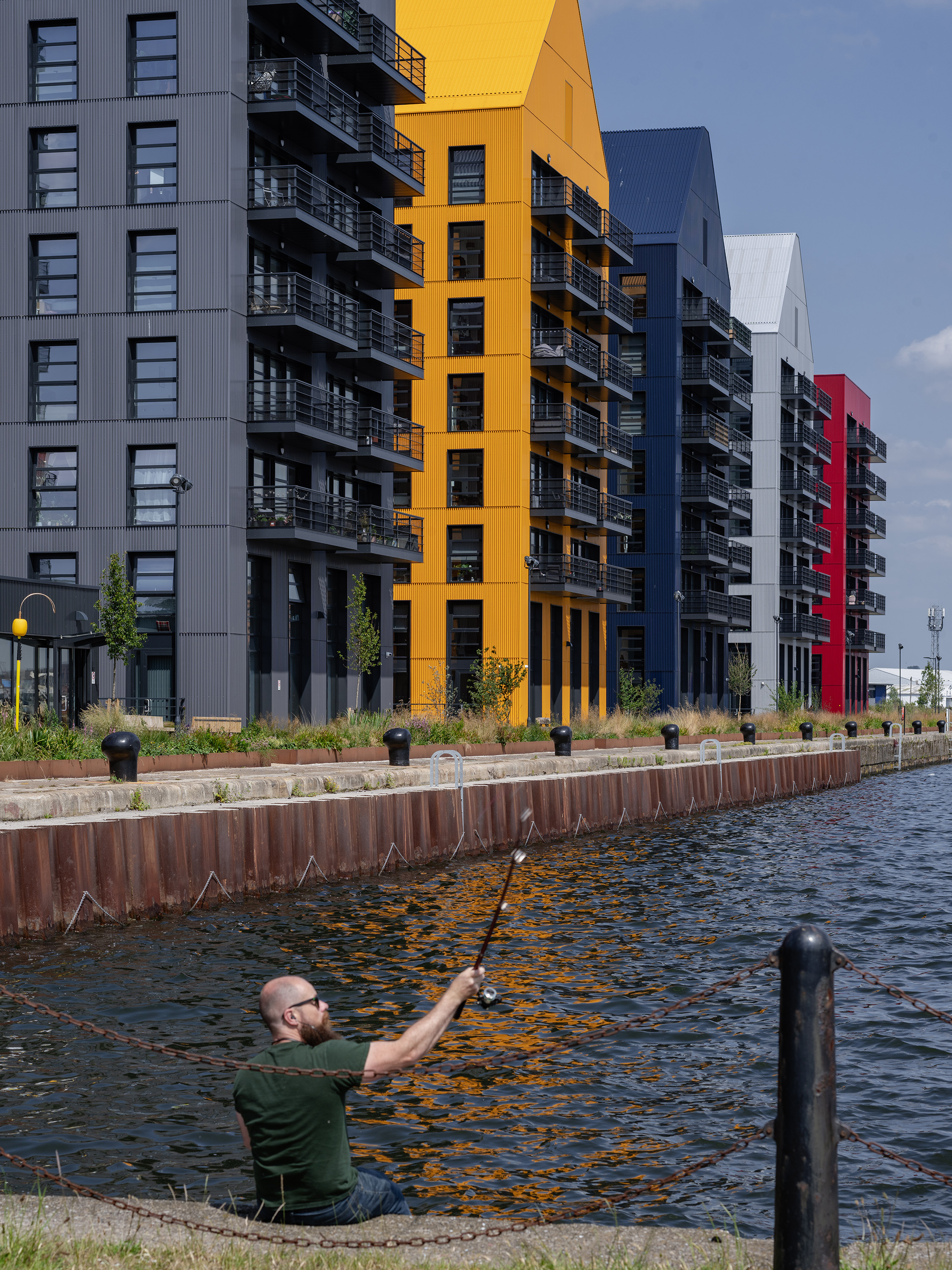 Man fishing on the waterside