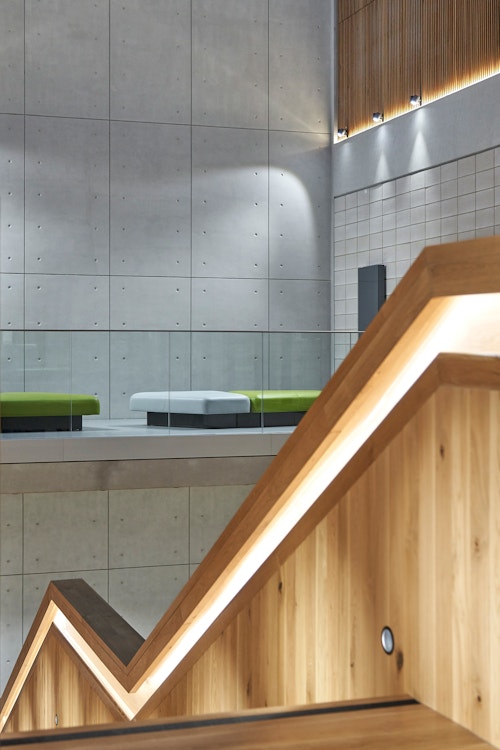 Detail of the central stair and breakout spaces
