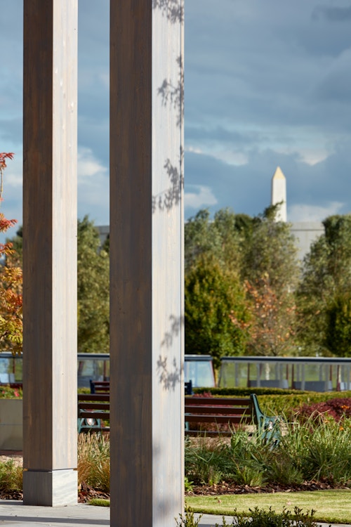 View towards the Armed Forces Memorial