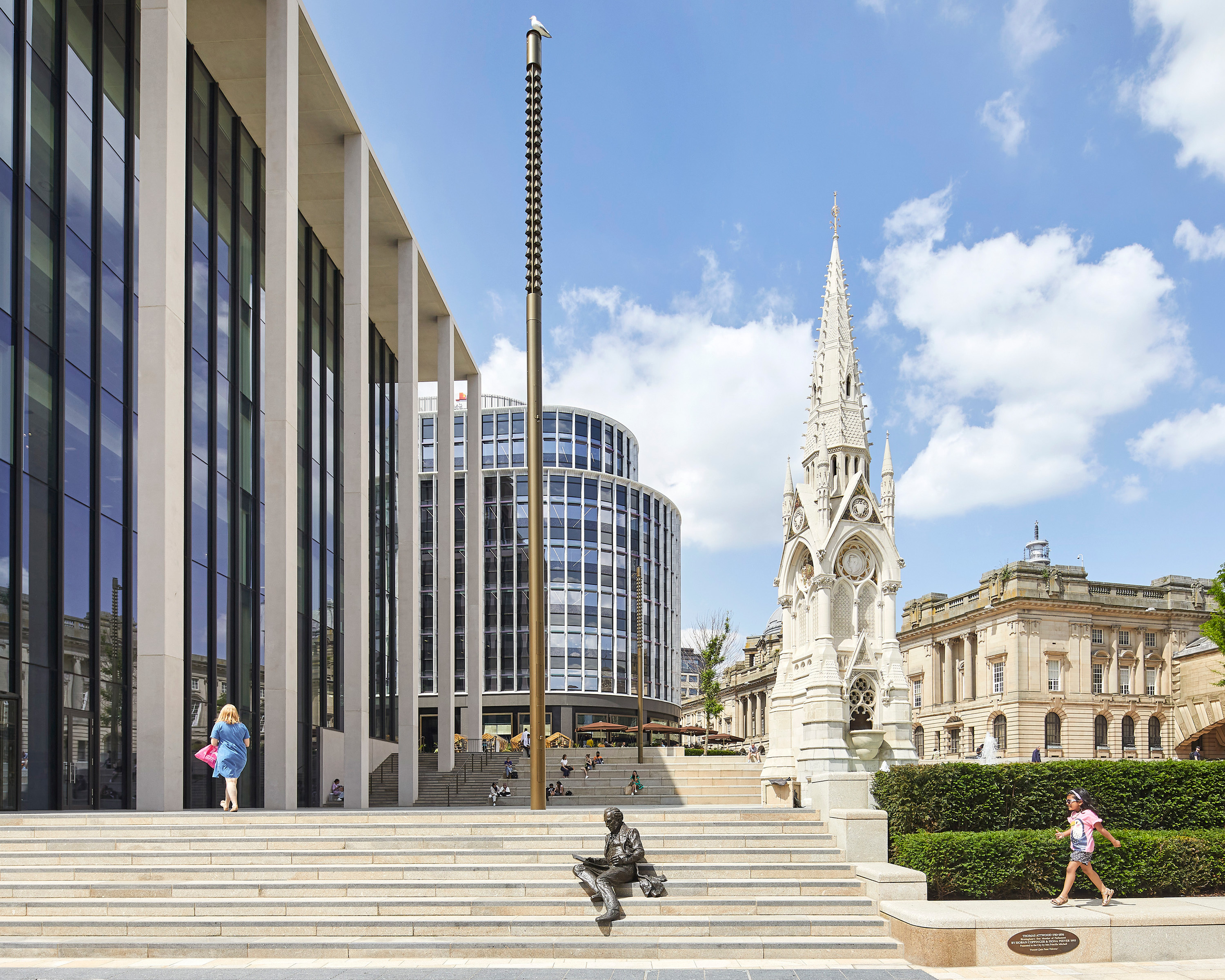 Chamberlain Square's monument to Sir Thomas Atwood, Birmingham's first MP