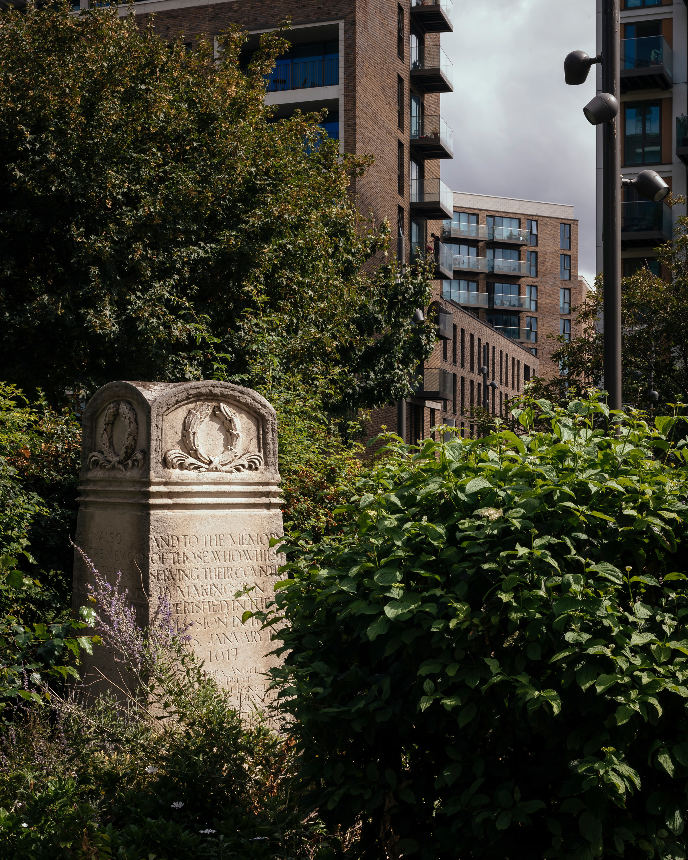 The relocated Silvertown War Memorial
