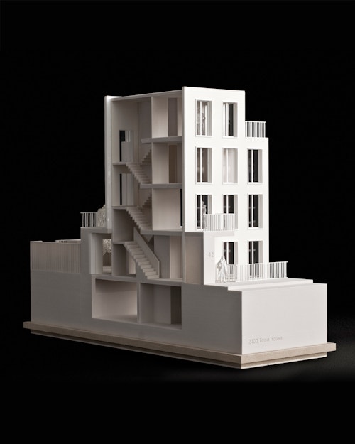 Model of a 2,400 sq ft Townhouse