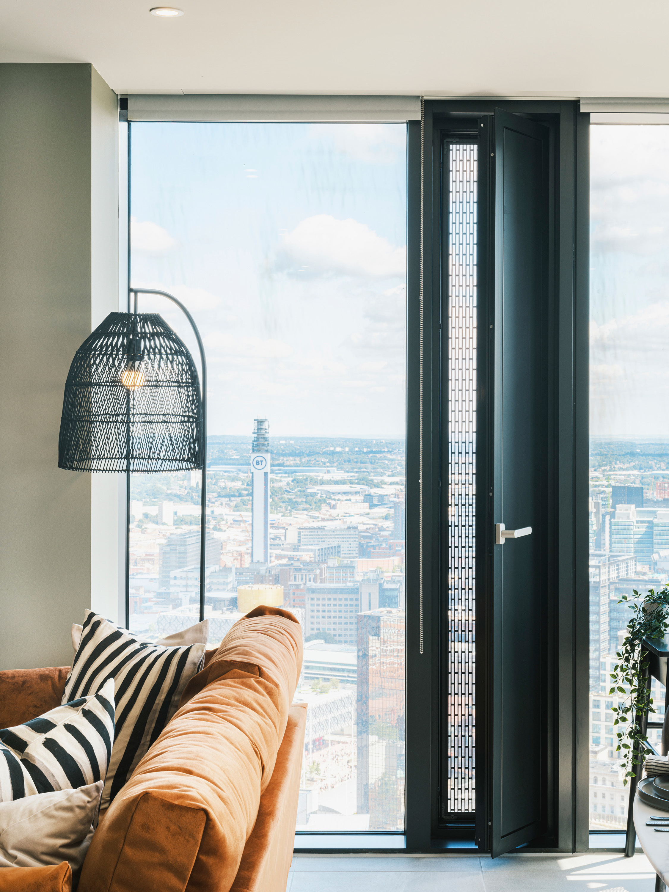 View from an apartment out to the city