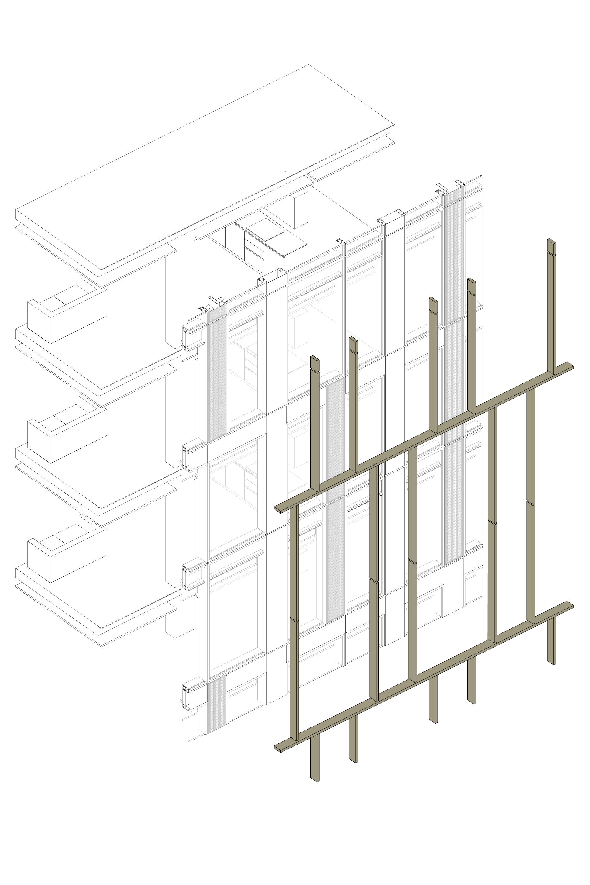 Typical bay axonometric