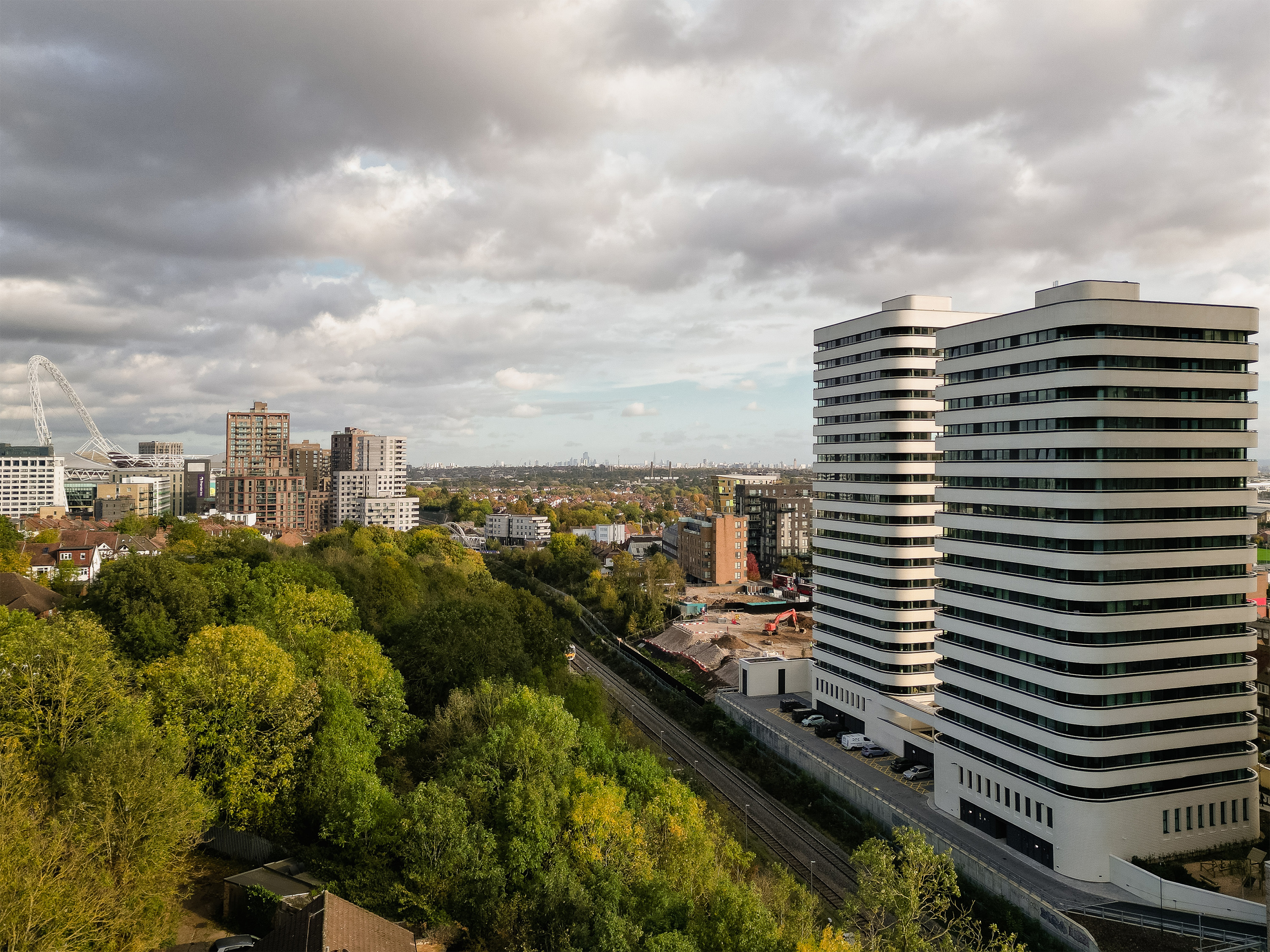 Aerial view of Wembley