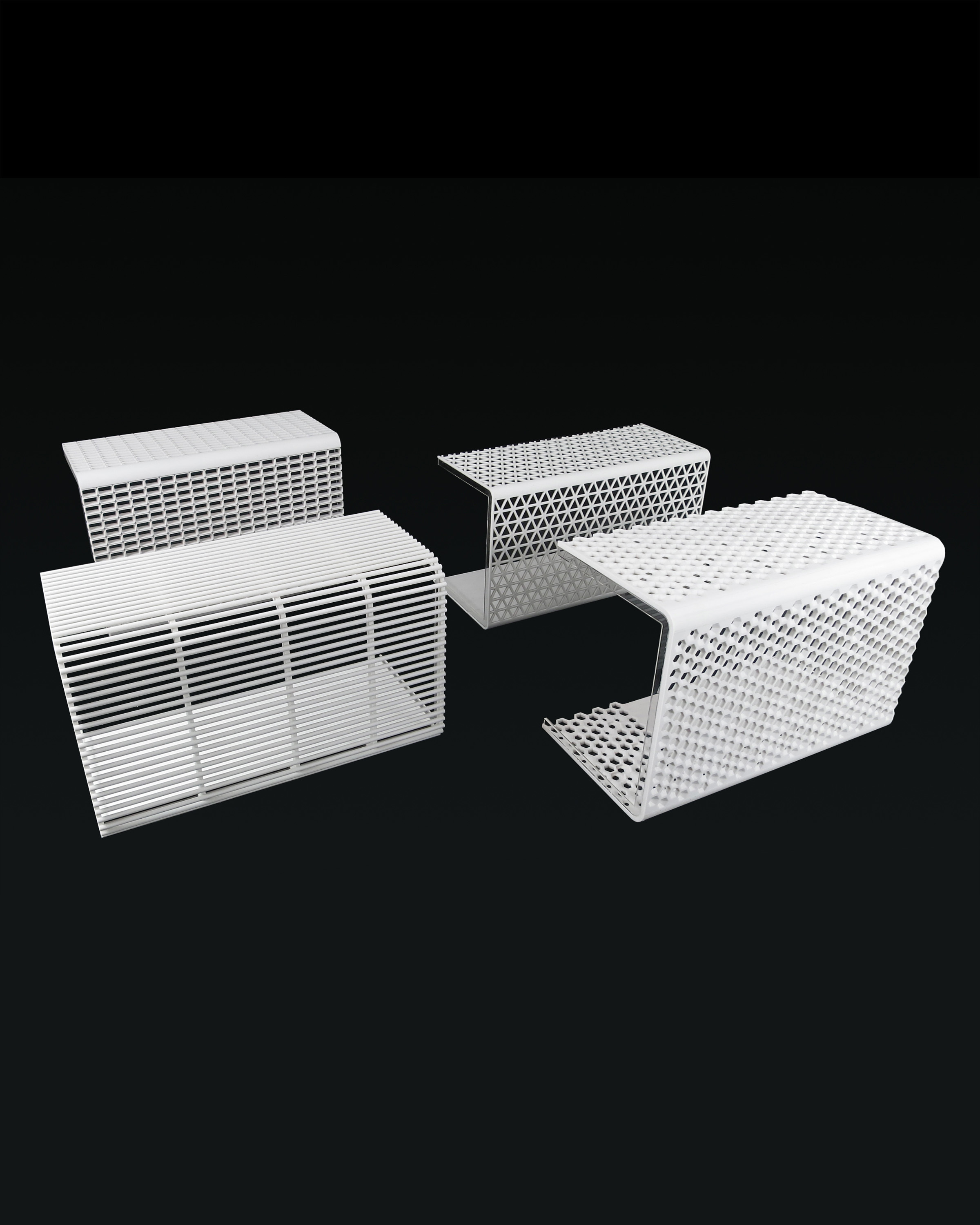 Images shows four different options for the lightweight façade