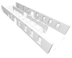 Isometric drawing of the building's layout