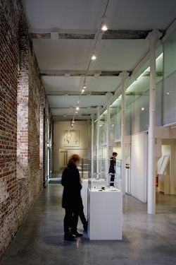 View towards the exhibition space entrance