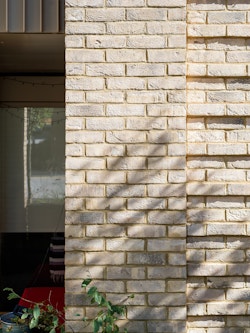 Textured brick façade