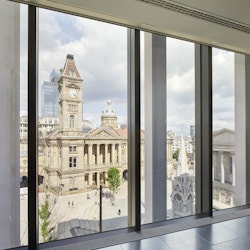 View of office space looking out onto the redeveloped Chamberlain Square