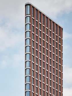 A slender 32-storey tower was, at the time, the tallest brick building in the UK.