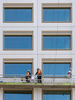 Construction shot showing the 3-metre picture windows