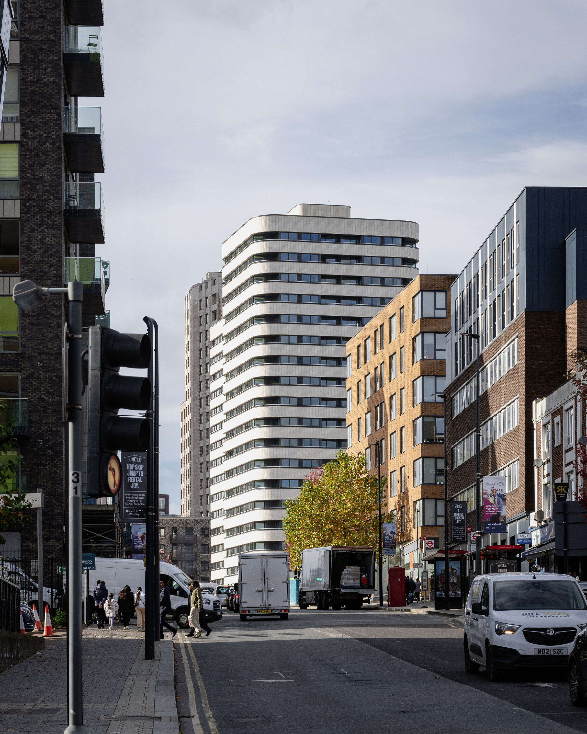 View of the buildings from Wembley High Road